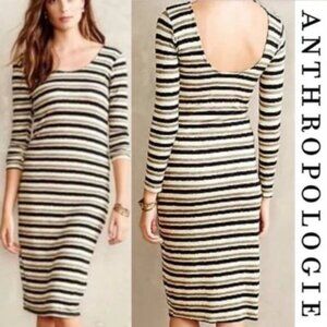 Anthropologie Dolan Left Coast Stripe Preeta Dress Midi Scoop Back Size XS